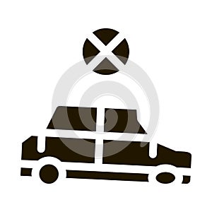 Crashed Car Icon Vector Glyph Illustration
