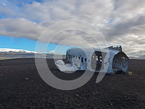 Crashed plane in Iceland near Vik