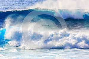 Crashing blue waves