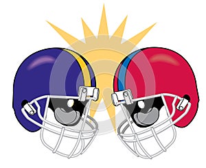 Crashing Football Helmets photo