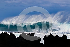 Crashing surf at La Perouse Bay on Maui.