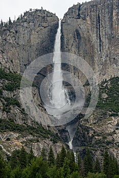 Crashing Water from Upper and Lower Yosemite Falls