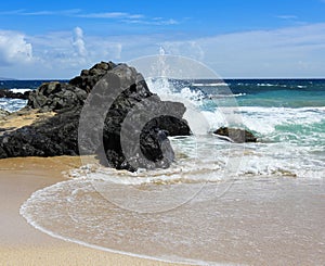 A Crashing Wave, Oneloa Bay, West Maui, Hawaii