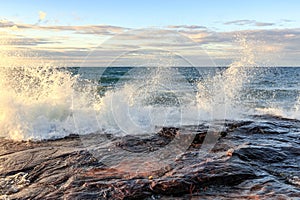 Crashing Wave on Lake Superior at Pictured Rocks National Lakeshore