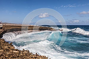 Crashing waves at National Aprk Shete Boka Curacao photo