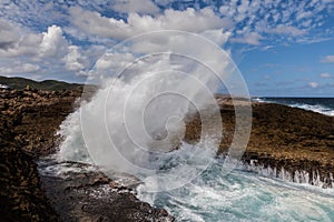 Crashing waves at National Aprk Shete Boka Curacao