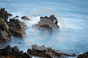 Crashing waves on rocks landscape nature view