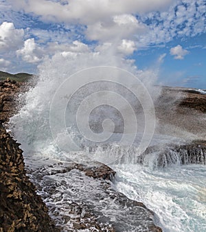 Crashing waves at Shete Boka Curacao