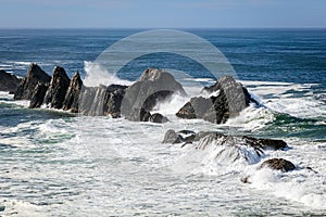Crashing Waves on the Volcanic Rocks of the central Oregon Coast