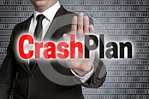 Crashplan with matrix is shown by businessman