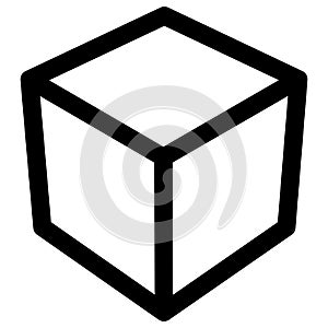 Crate / box or cube icon, symbol. Geometry, shipping, delivery,