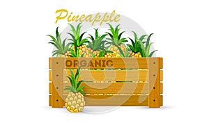 Crate with fresh fruit