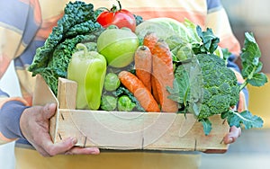 Crate full of fresh organic food