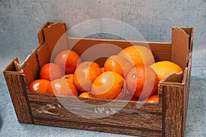 Crate full of oranges and clementines