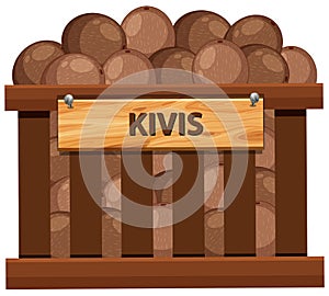 A crate of kiwi