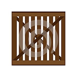 Crate packaging wooden brown symbol vector icon. Transportation goods box flat cargo container