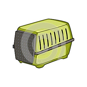 crate pet travel carrier cartoon vector illustration