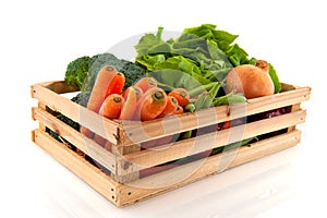 Crate with vegetables