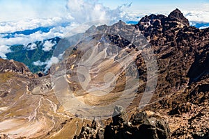 Crater of the active volcano Guagua Pichincha