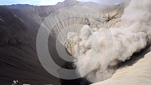 Crater of Bromo volcano in Bromo Tengger National Park, East Java, Indonesia