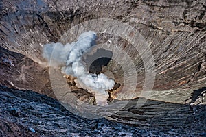 The crater of Bromo Volcano in Java, Indonesia