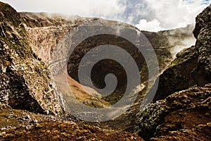 Crater of dormant Vesuvius volcano, Naples, Italy