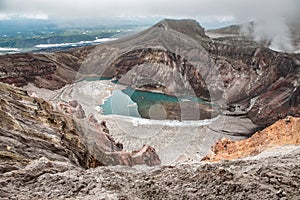 Crater of the Gorely volcano, Kamchatka, Russia photo