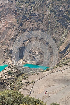 Crater of Irazu Volcano National Park in Costa Rica from viewer spot photo