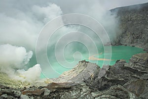 Crater Kawah Ijen east java, Indonesia photo