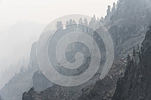 Crater Lake Fog Smoke