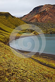 Crater lake in Landmannalaugar, Iceland