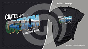 Crater Lake National Park Oregon T-Shirt Design