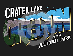 Crater Lake National Park Oregon T-Shirt Design