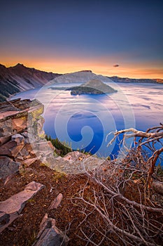 Crater Lake National Park in Oregon, USA - Wizard Island