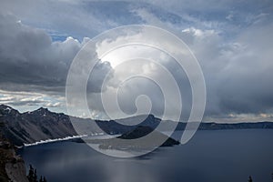 Crater Lake National Park in Southern Oregon, America, USA.