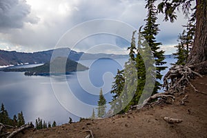 Crater Lake National Park in Southern Oregon, America, USA.