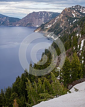 Crater Lake National Park in Southern Oregon, America, USA.