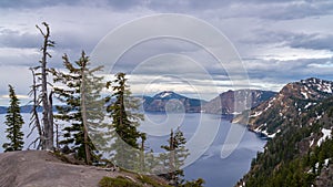 Crater Lake National Park in Southern Oregon, America, USA.