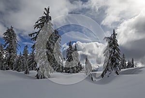 Crater Lake National Park in Winter.