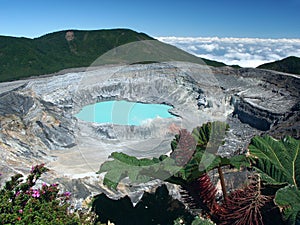 Crater and lake of Volcano Poas photo