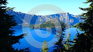 Crater lale water reflection mountain