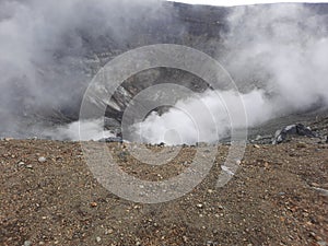 Crater of lokon volcano