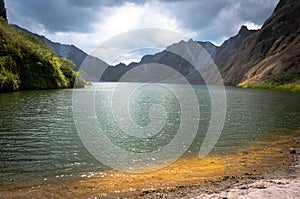 Crater of mount Pinatubo on the island Philippines