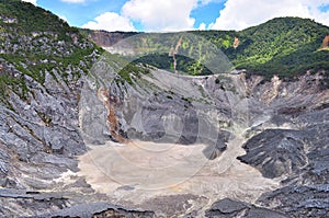 A crater at Mount Tangkuban Parahu photo