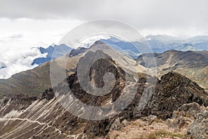 Crater rim of Rucu Pichincha volcano