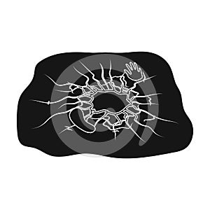 Crater, single icon in black style. Crater, vector symbol stock illustration web.