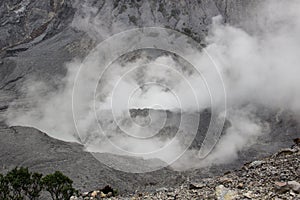 Crater of Tangkuban Perahu. Bandung in Jawa,