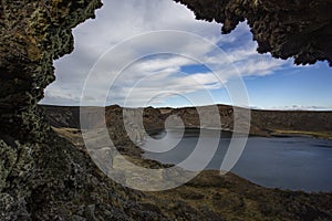 Crater volcanico Laguna Azul, Rio Gallegos, Patagonian province of Santa Cruz, Argentina