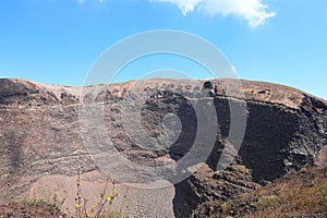 Crater of Volcano called Vesuvius in Italy