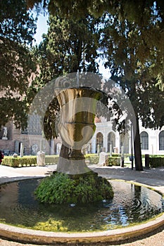 Cratere Colossale, Fountain in the Garden of Diocletian Baths in Rome photo